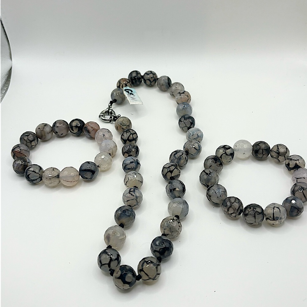 Dragon Vein Agate NWT Set of 3 - Picture 4 of 7